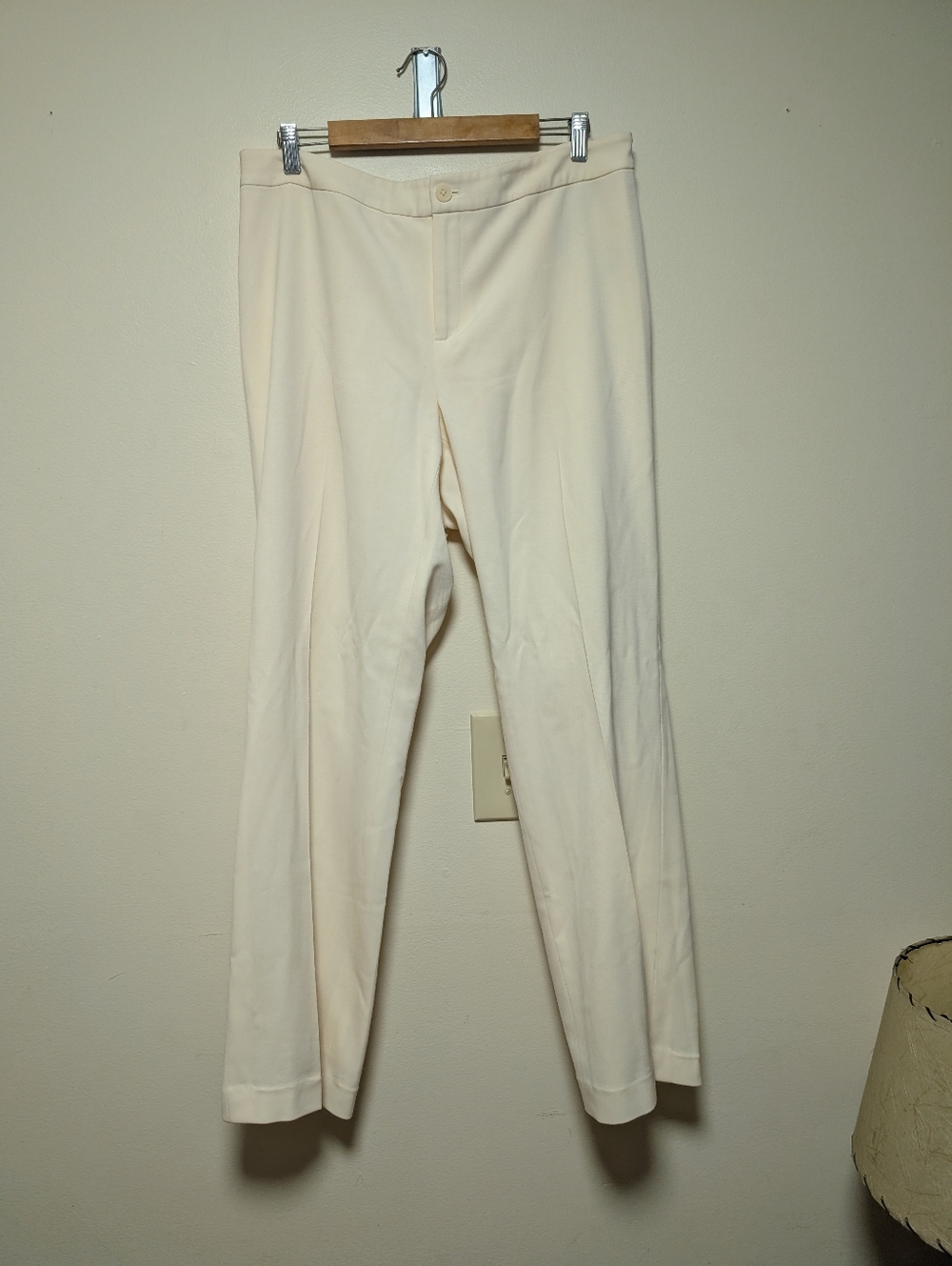 Lauren Ralph Lauren Ivory Wool Blend Trousers Straight Leg 14W